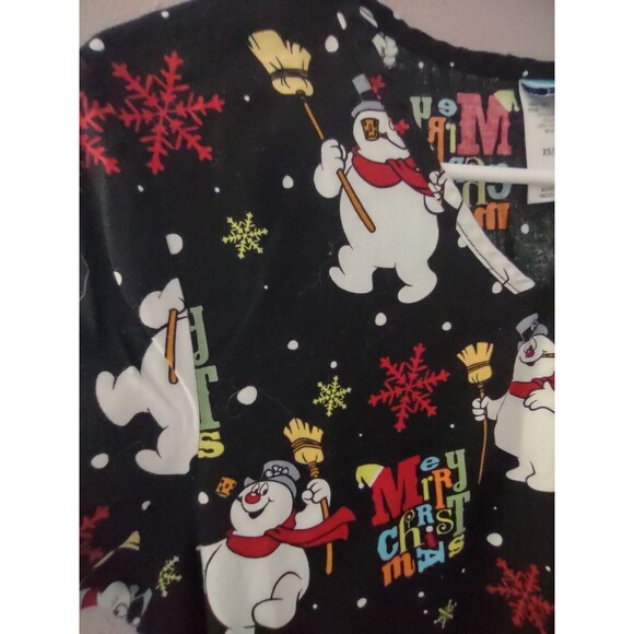 Frosty The Snowman Scrub Top Women's Size Large 100% Cotton - Picture 2 of 8